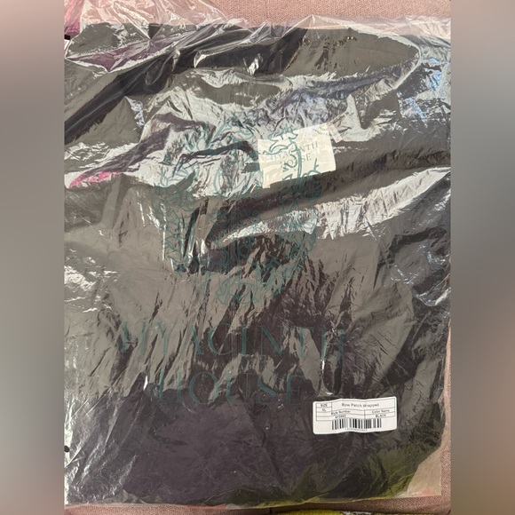 Hyacinth House bow patches faux wrap black dress size XL - Picture 6 of 10